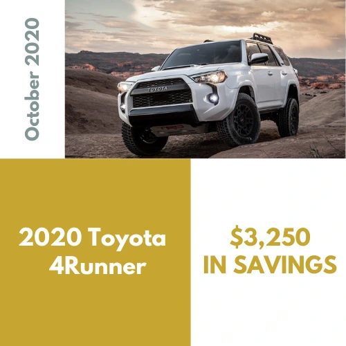 Best Car Deals - 2020 Toyota 4Runner, $4,140 in savings through Car Concierge Pro Car Buying Service