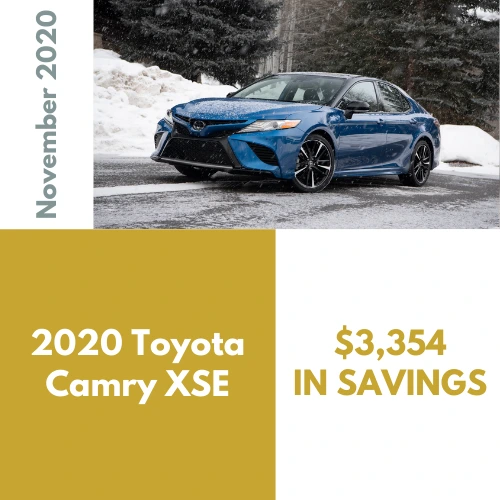 Best Car Deals - 2020 Toyota Camry XSE, $3,354 in savings through Car Concierge Pro Car Buying Service