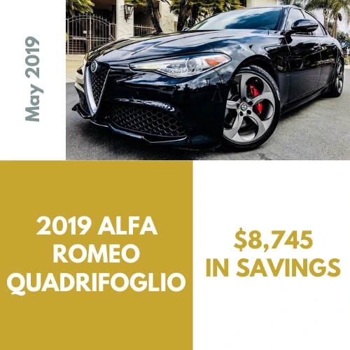 Best Car Deals - 2019 Alfa Romeo Quadrifoglio, $8,745 in savings through Car Concierge Pro Car Buying Service